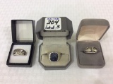 Lot of 3 Sterling Silver Men's Rings