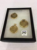 Lot of 3 EMPTY Pocket Watch Cases ONLY