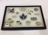 Group of Approx. 16 Vintage Costume Jewelry Pins
