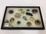 Lot of 13 Various Ladies Vintage Pins Including