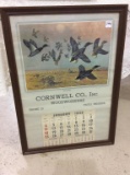 Framed 1948 Adv. Calendar w/ Mallard Print