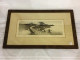 Old Framed Landscape Print-Signed by the Artist