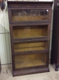 Antique Four Section Lawyers Barrister Bookcase