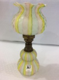 Art Glass Satin Ribbon Kerosene Lamp