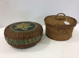 Lot of 2 Vintage Sewing Baskets