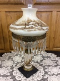 Electrified Hand Painted Pedestal Lamp