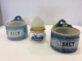 Lot of 3 Hanging Salt Crocks Including