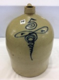 5 Gal Salt Glaze Jug w/ Cobalt Blue Bee Sting