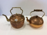 Lot of 2 Copper Tea Pots