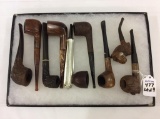 Lot of 9 Various Smoking Pipes Including