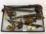 Lot of 6 Various Smoking Pipes Including