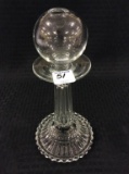 Unusual Glass Crystal Oil Lamp (9 1/4 Inches Tall