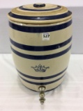 4 Gal Blue Banded Stoneware Water Cooler