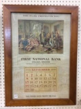 Framed Calendar 1918-First National Bank