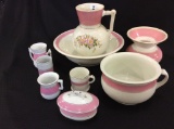 Lg. Matching Pitcher & Bowl Set-Pink