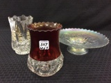 Lot of 3 Including Glass Spooner,