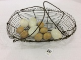 Vintage Wire Egg Basket w/ Plastic