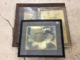 Lot of 3 Old Framed Prints