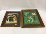 Lot of 2 Framed Adv. Pieces Including