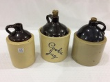 Lot of 3 Including 2 Stoneware Jugs &