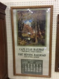Lg. Framed Adv. Calendar-Cape Fear Railway