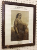 Framed Adv. Print of Lady in Field-Adv.