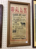Framed Closing Out Farm Sale Poster-