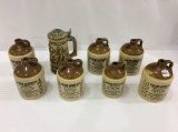 Group of 7 Crock Jugs-Racoon