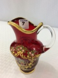 Moser Red Hand Painted Pitcher