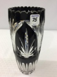 Black Cut to Clear Vase (10 Inches Tall)