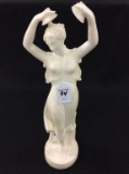 Alabaster Carved Lady Statue-Signed