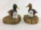 Pair of Sm. Unknown Black Ducks on Wood