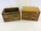 Lot of 2 Wood Ammo Boxes Including