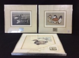 Lot of 3 Sm. Framed Duck Stamp Prints