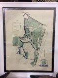 Framed Princeton Game & Fish Club Map