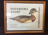 Framed Waterfowl Stamp 1974 Mass.