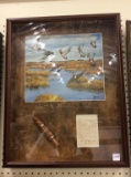 Framed Shadow Box w/ Haddon Perdew Duck Call,