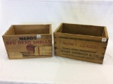 Lot of 2 Wood Ammo Boxes Including Wards