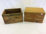 Lot of 2 Wood Ammo Boxes Including