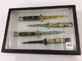 Lot of 4 Italian Milano Push Button Knives