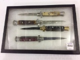 Lot of 4 Italian Milano Push Button Knives