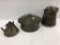 Group of 3 Early Tinware Pieces Including Tea Pot,