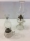 Lot of 2 Glass Finger Hold Kerosene Lamps