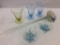 Lot of 6 Glassware Pieces Including 3 Color