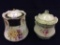 Lot of 2 Floral Decorated Cracker or Biscuit Jars