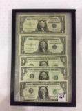 Collection of 5 One Dollar US Currency Bills