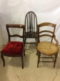 Lot of 3 Various Mis-Matched Chairs