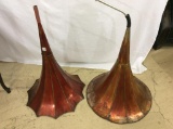 Lot of 2 Lg. Antique Morning Glory Horns