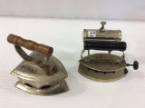 Lot of 2 Antique Flat Irons-One Marked