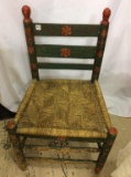 Green Paint Folk Art Paint Chair w/